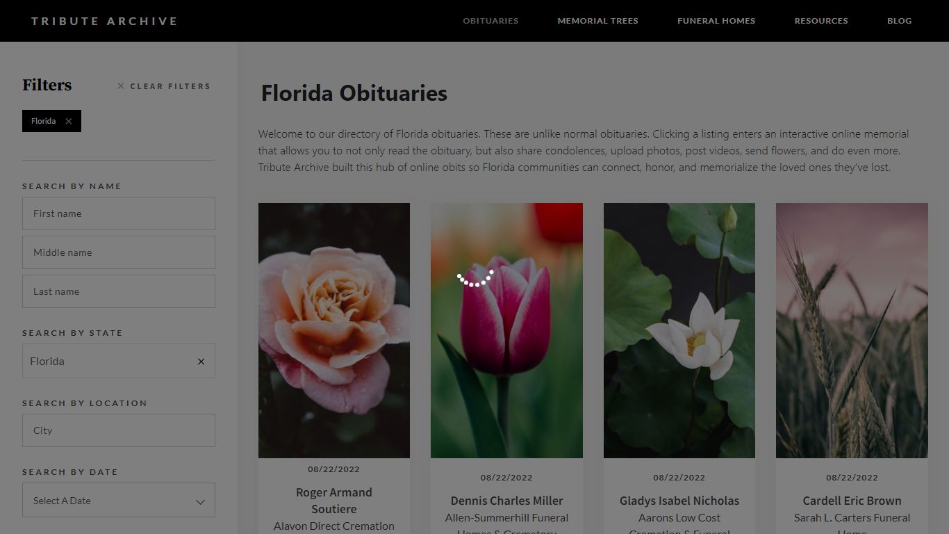 Florida Obituaries | Tribute Archive